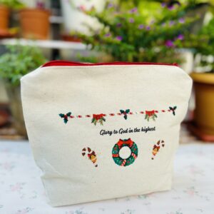 Premium Christ-Centred Christmas Travel Pouch – (Glory to God in the highest)